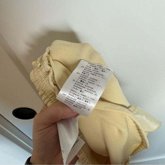 Stella McCartney Ruffle Trim High Rise Shorts Lemon Cream Size - Picture 7 of 7